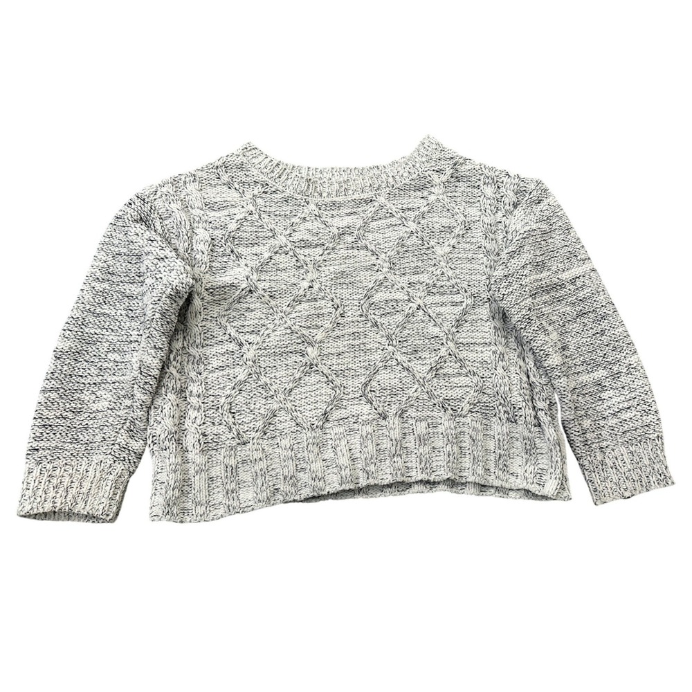 Copper‎ Key Womens Marled Grey Cable Knit Diamond Pattern Sweater Small
